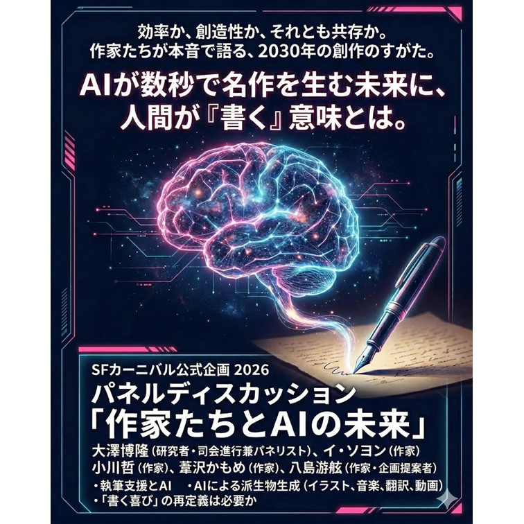 イベント＆オンライン配信(Zoom)】作家たちとAIの未来（SFカーニバル