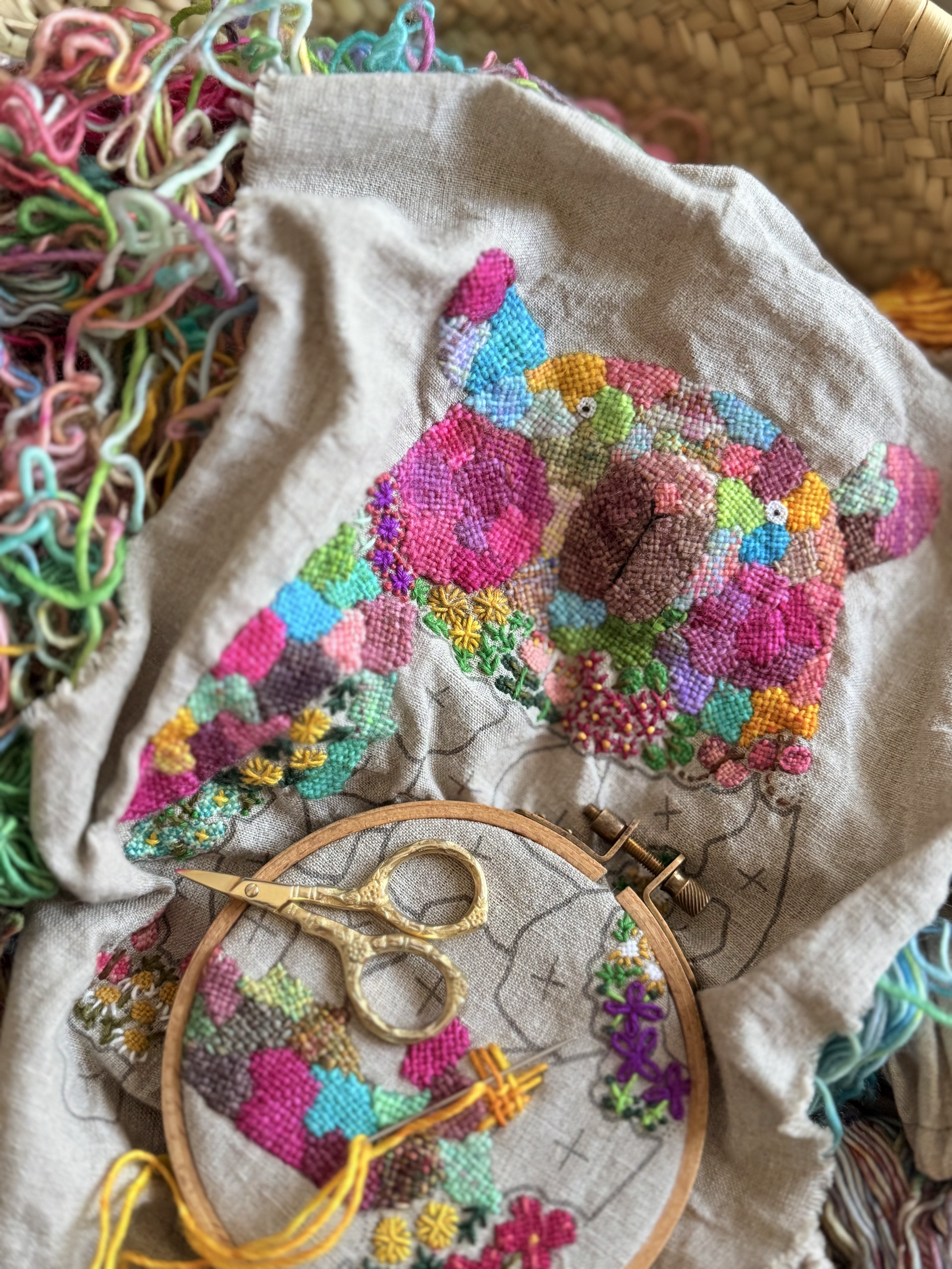 イベント】ミムラトモミ・ワークショップ モザイクダーニング刺繍