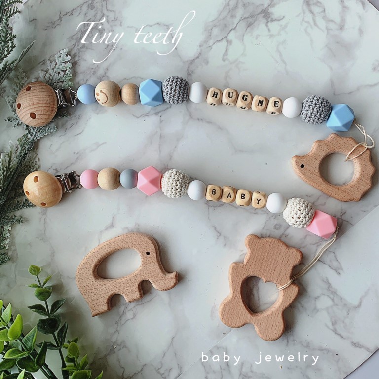 歯固めジュエリー】BABYおもちゃホルダー作り☆お名前入り ～シリコン