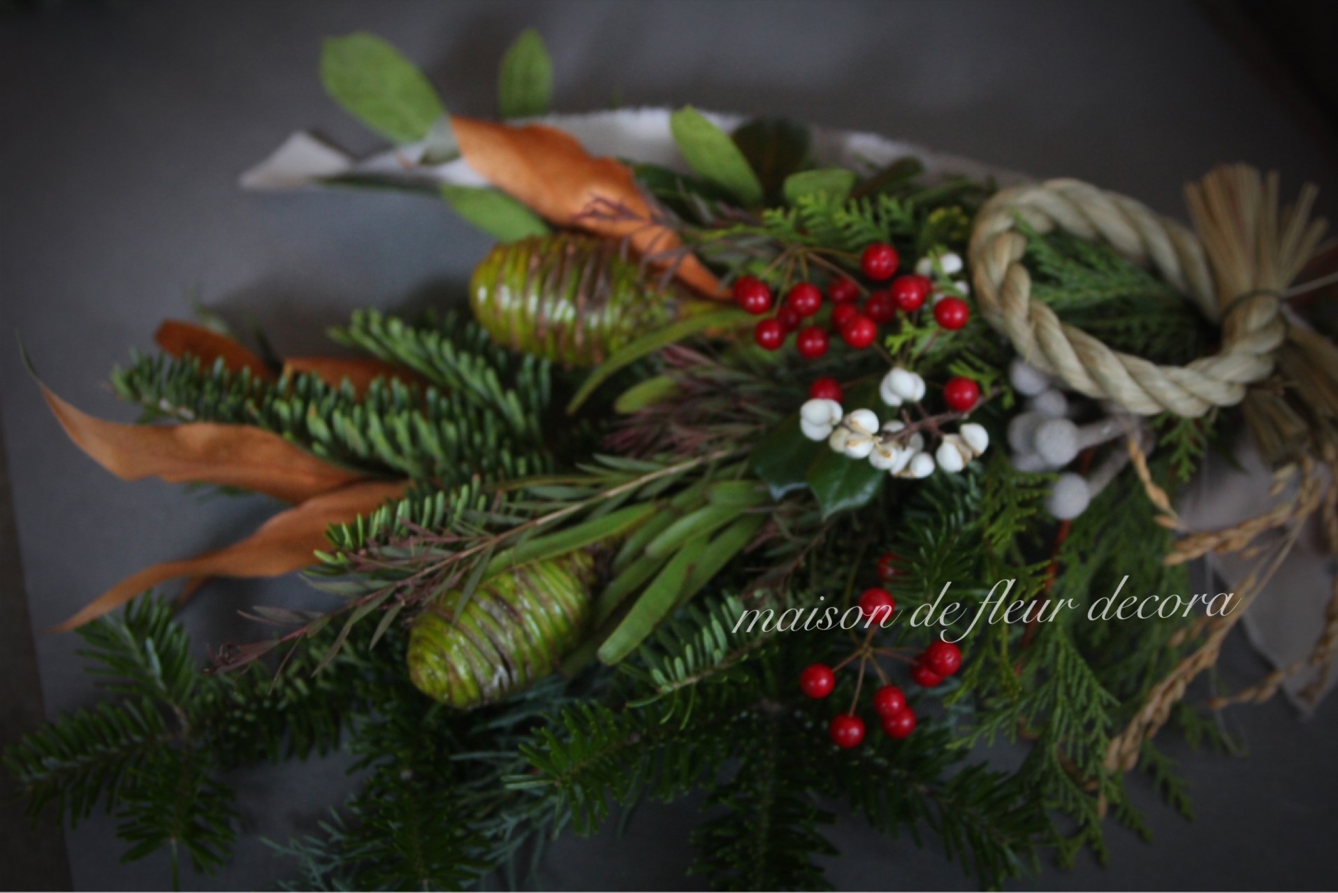 縁起物】クリスマスにもお正月にも似合います/クリスマススワッグ  