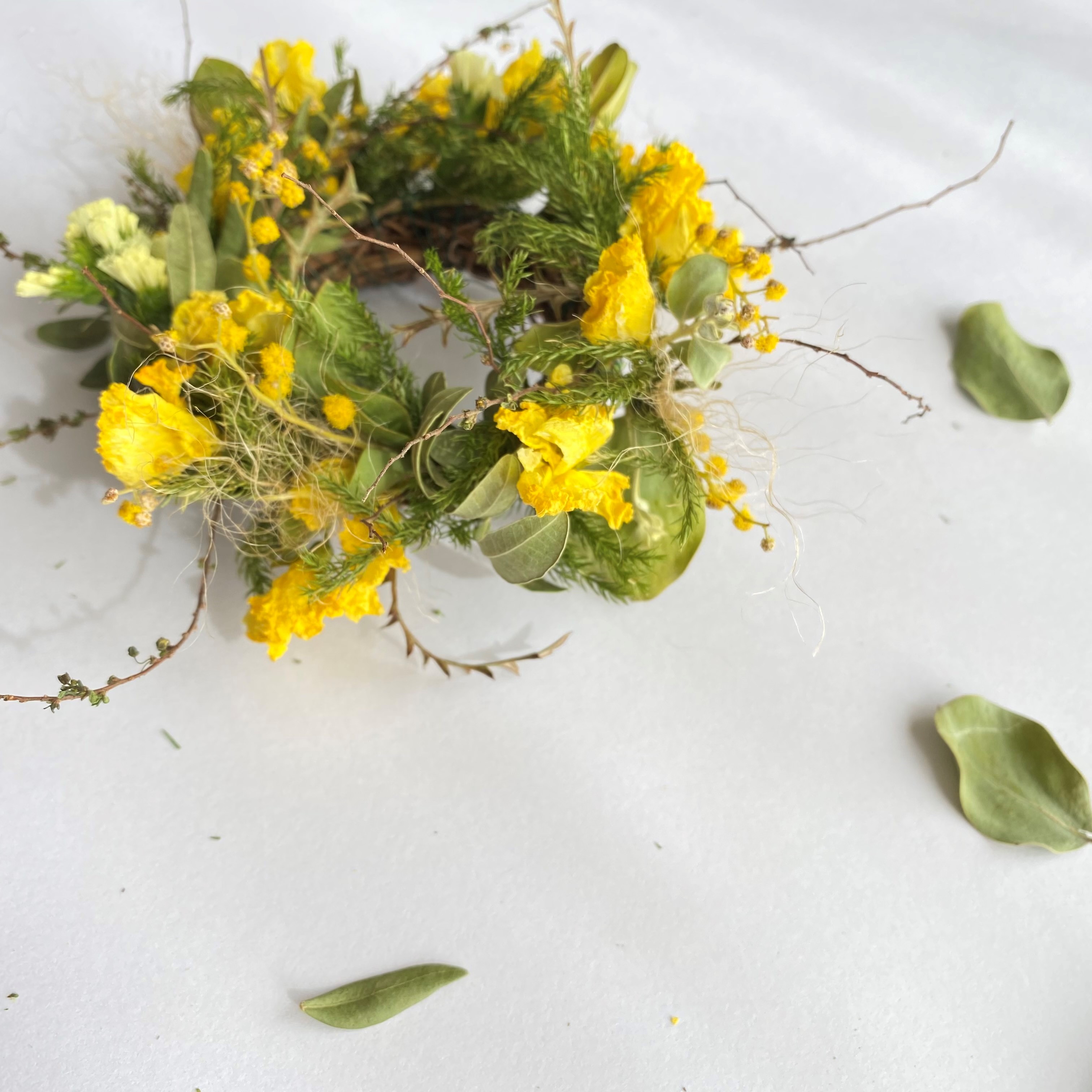かわきばな®のミモザリース ワークショップ ～季節の草花に寄り添い 