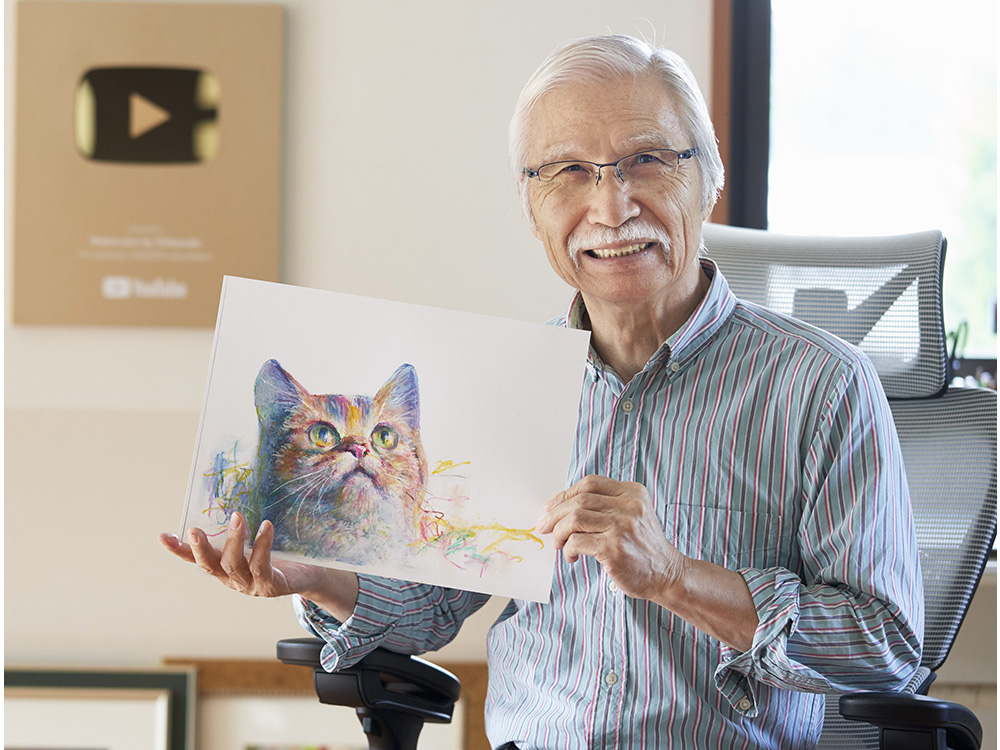 キャンバス絵画「春の出会い」 厚