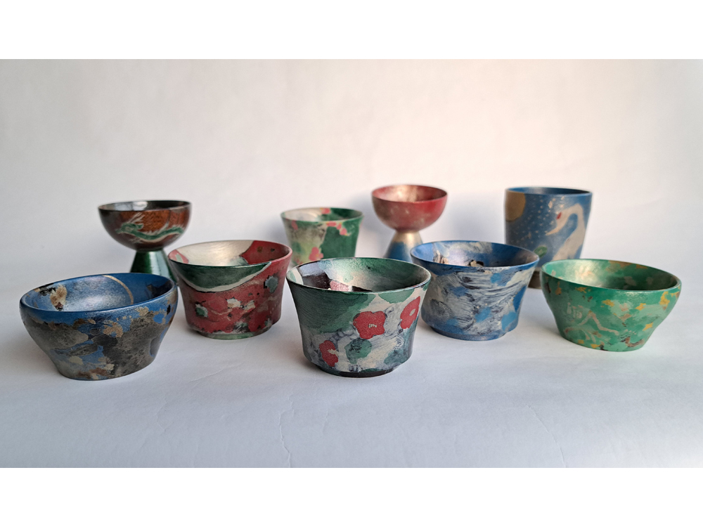 京都の作家作品 佐々木省庵 蔦材木製ダークブラウン水差し へぎ