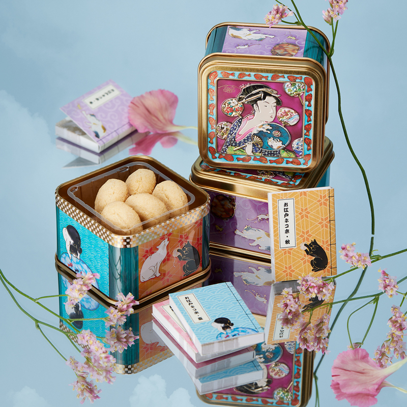 青山デカーボ,お江戸ネコ缶,猫,蔦屋重三郎,クッキー缶