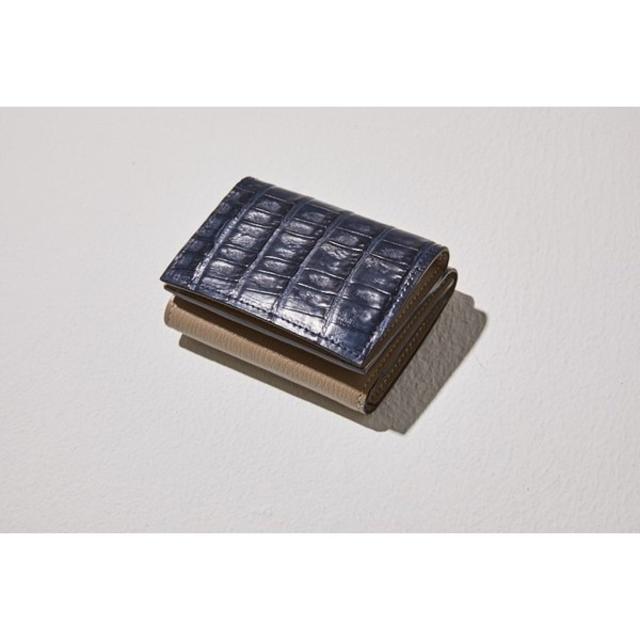 ラルコバレーノ　キーケース付き三つ折財布　当店限定色　GRAY x NAVY クロコ