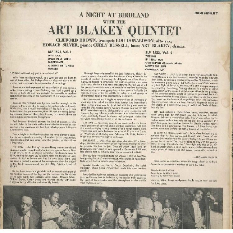 【LP】ART BLAKEY/A NIGHT AT BIRDLAND Vol.1