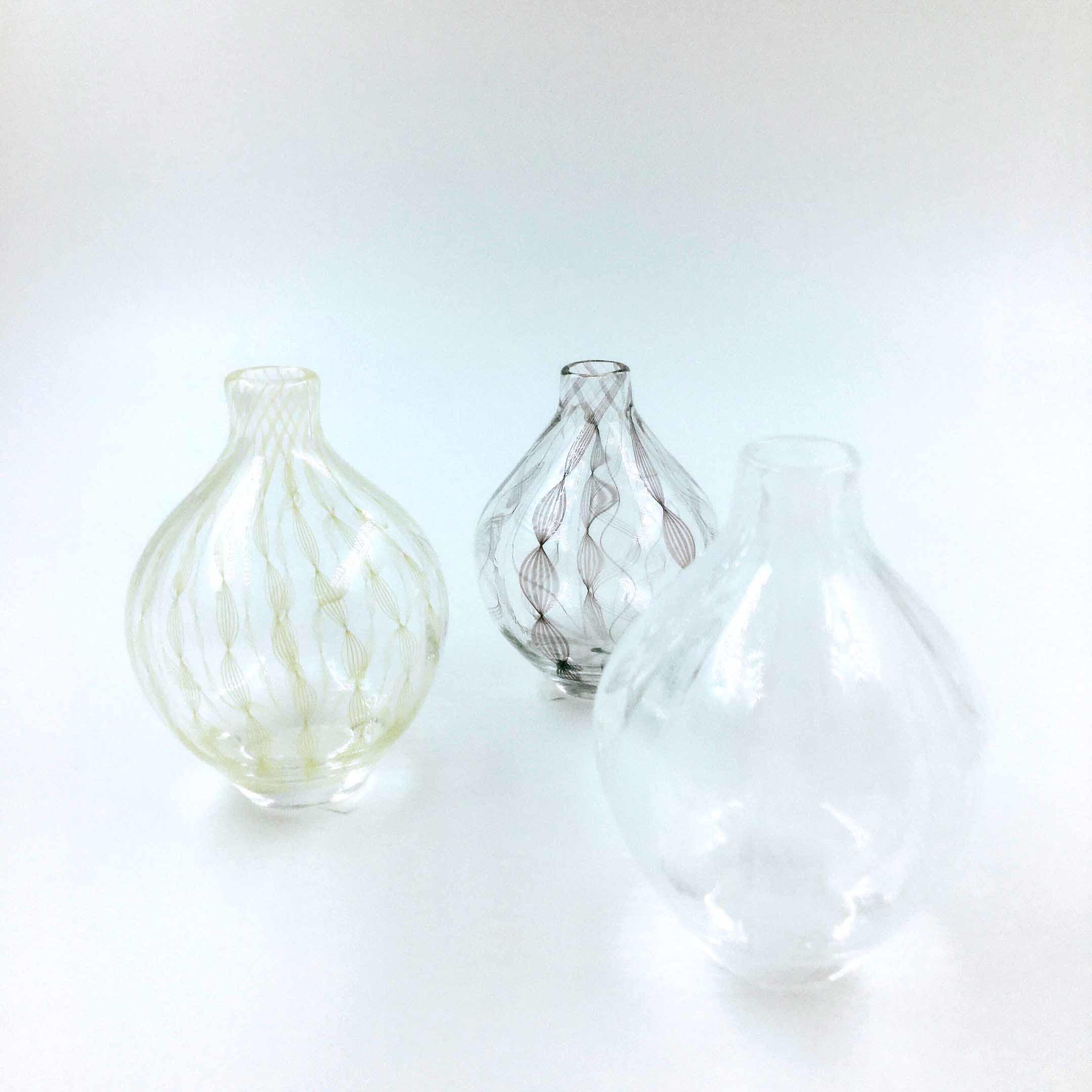京都 PONTE ローマングラス加工 ガラス 花器 花瓶-