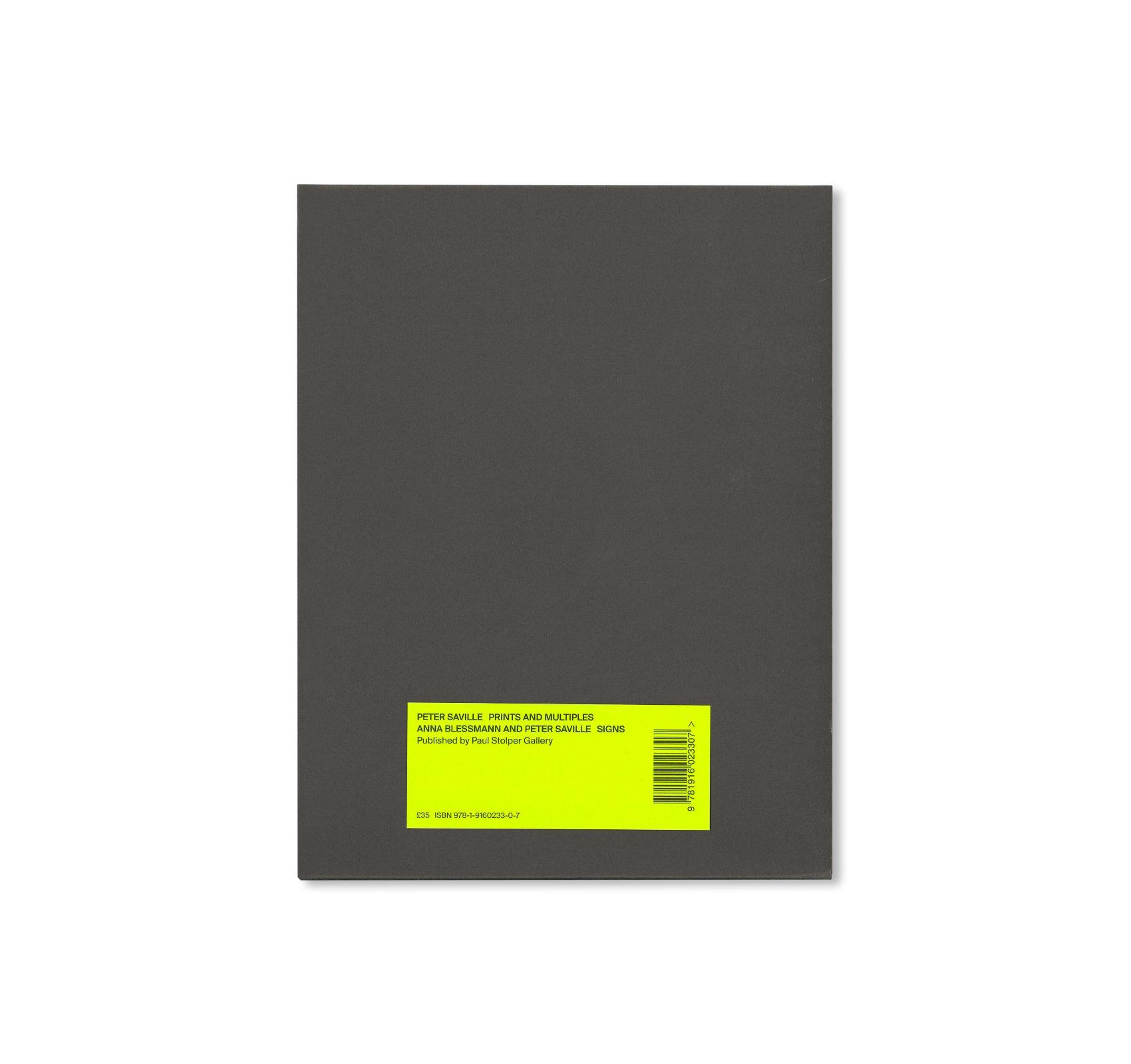PRINTS AND MULTIPLES/ANNA BLESSMANN AND PETER SAVILLE by Peter Saville　作品集