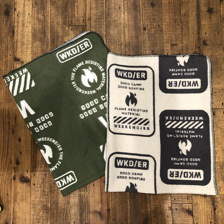 WEEKEND(ER) / FLAME RESISTING MATERIAL BLANKET BEIGE/CHACOAL