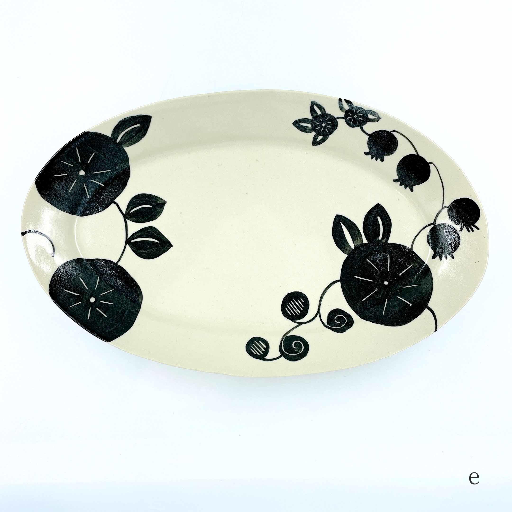 矢島操さん モノクロ 赤い花のお皿 2枚セット 作家 器