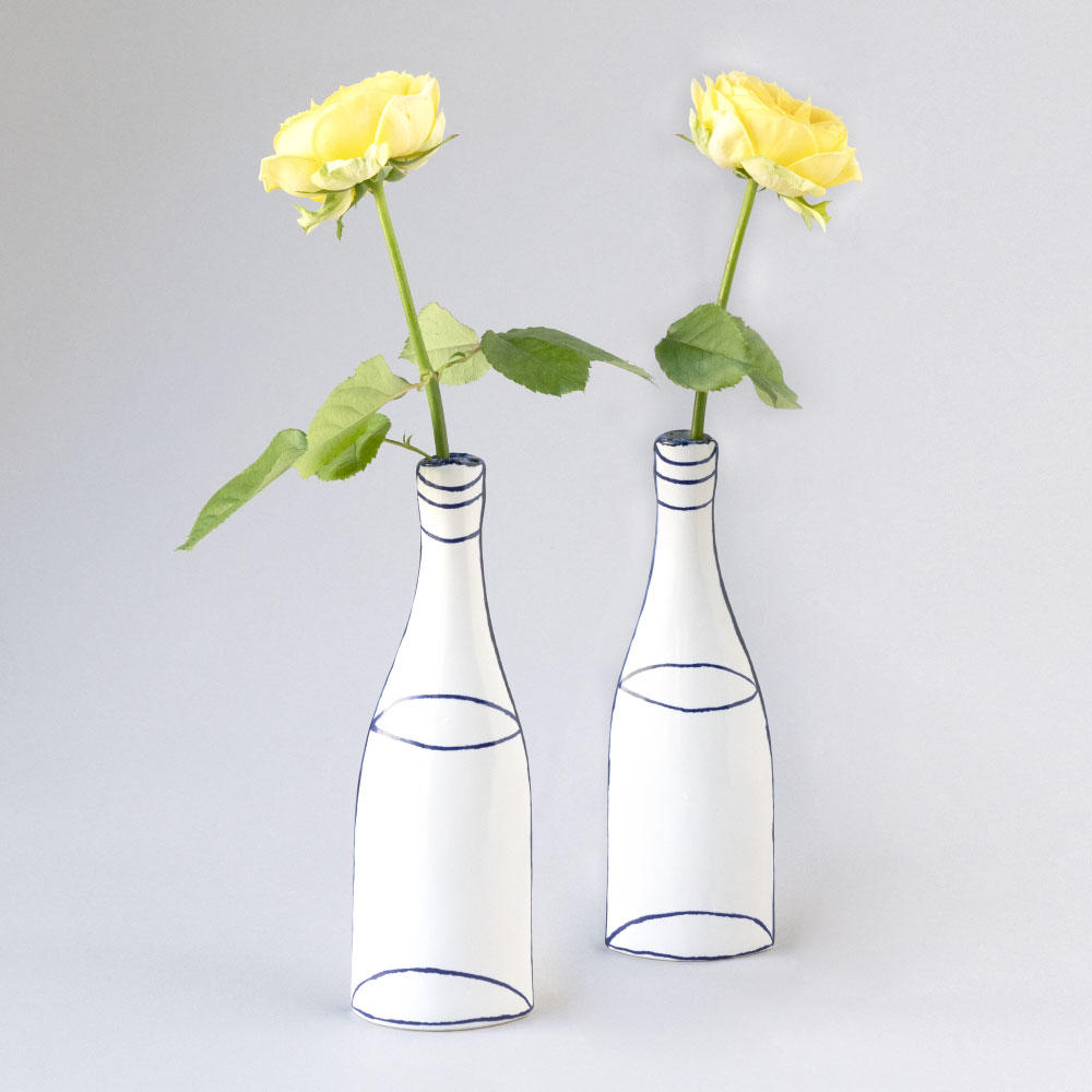 香水瓶【希少】一点物 マリアンヌハルバーグ 香水瓶の花瓶 ハンドメイド フラワーベース