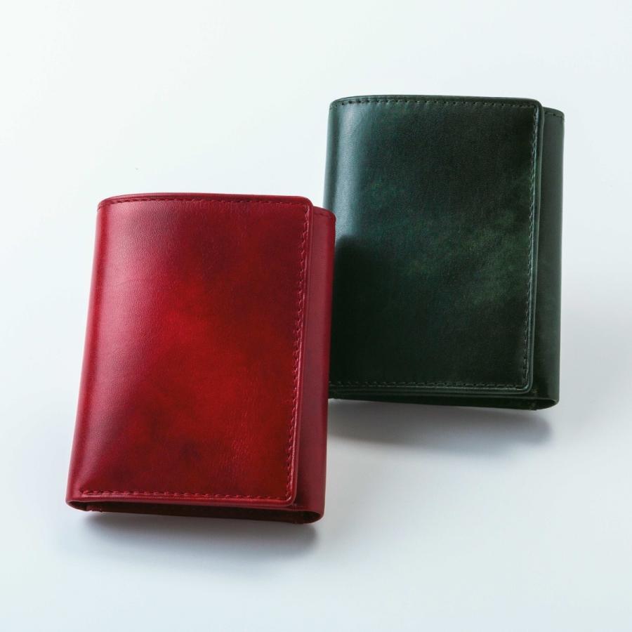 【ミュージアムカーフ】三つ折り財布　ブラック/ブラウン/ネイビー/グリーン/レッド