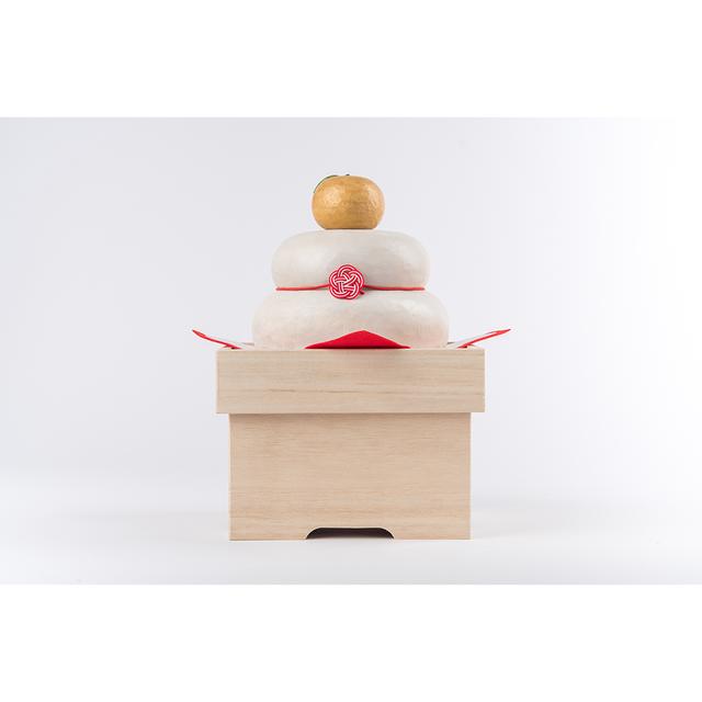 【木彫り】金運祈願の永世木彫り鏡餅 （大）