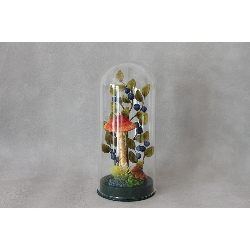 【PieniSieni】16_タマゴタケハットピン・持ち手無しガラスドーム中