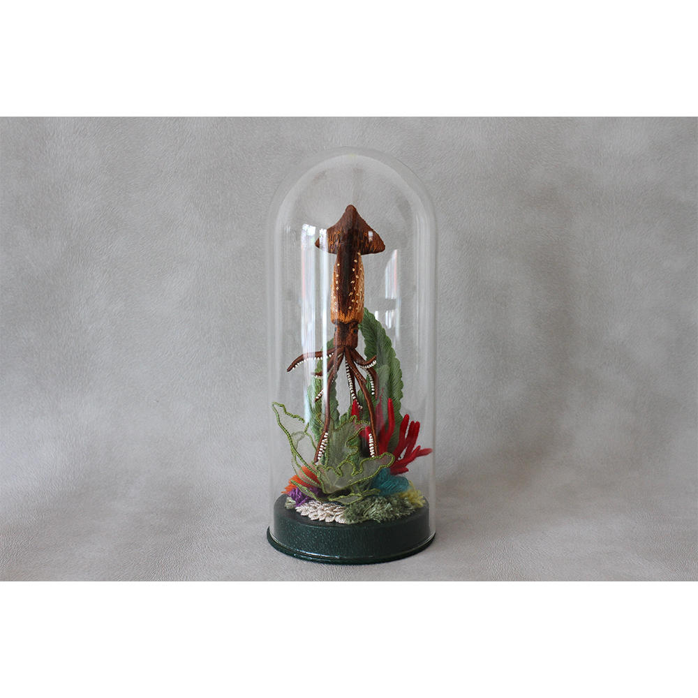 【PieniSieni】18_スルメイカ・持ち手無しガラスドーム中