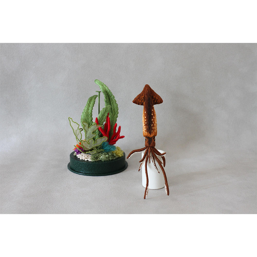 【PieniSieni】18_スルメイカ・持ち手無しガラスドーム中