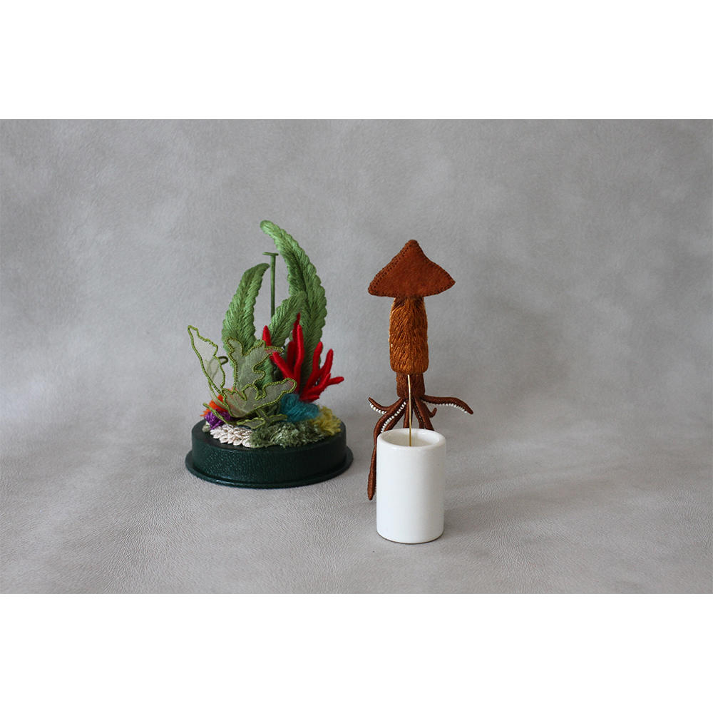 【PieniSieni】18_スルメイカ・持ち手無しガラスドーム中