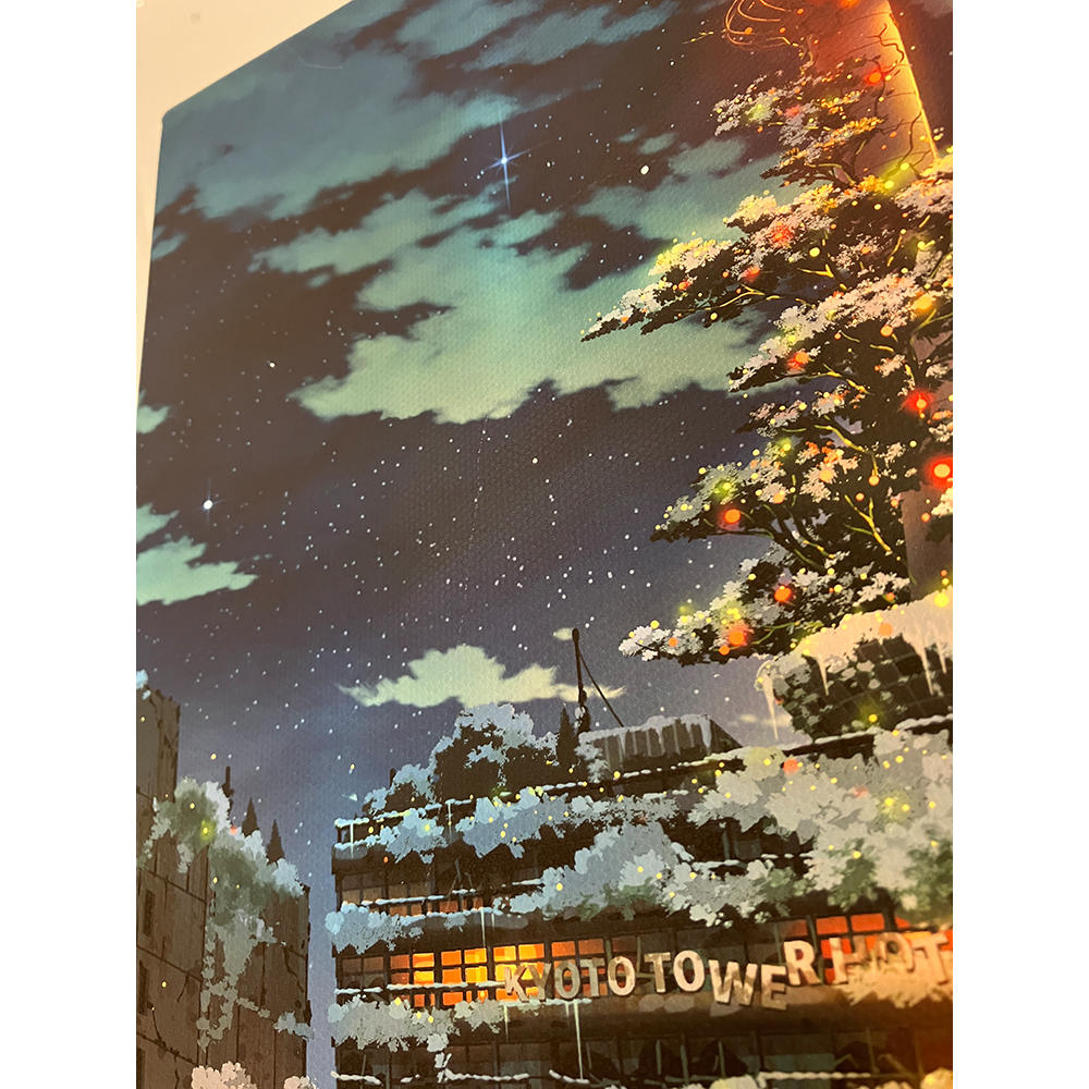 【サイン入り/キズあり】京都タワー幻想クリスマス（キャンバスアート）.