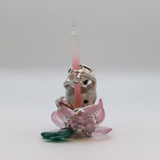蓮花の蛙　Glass Studio TooS×細見博子コラボ作品