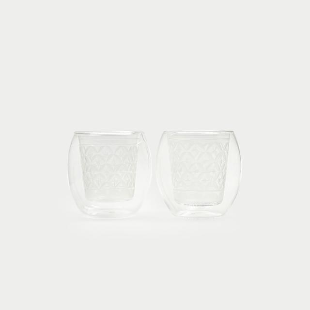 切子×ダブルウォールグラス　fuwan-浮碗-/白華・白華セット