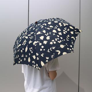 【イイダ傘店】 折り畳み日傘 葉っぱ