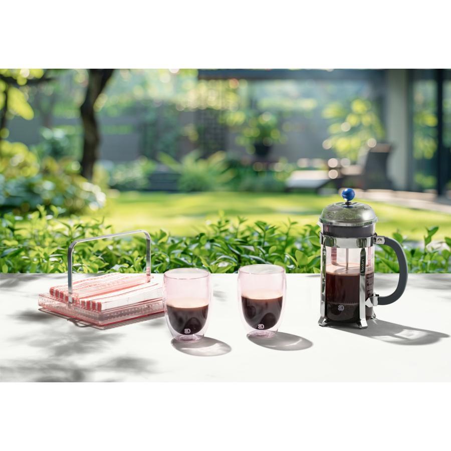 BODUM ボダム CHAMBORD フレンチプレスコーヒーメーカー ピンク × ブルー × グレー