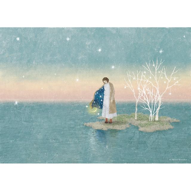 【日下明　受注作品：2025年1月上旬ご配送予定】Giclee Print『夜の終わりを吸い込んで』木製パネル加工(大)