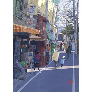 【小川真二郎  サイン入りGiclee Print  受注生産：11月下旬頃ご配送予定】【額装付き】京王線・代田橋駅