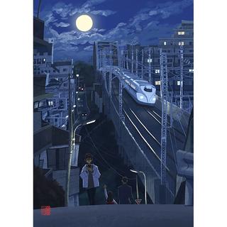 【小川真二郎  サイン入りGiclee Print  受注生産：11月下旬頃ご配送予定】【額装付き】ＪＲ東海道新幹線・馬込界隈