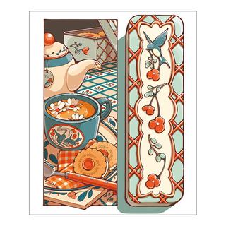 【日菜乃・サイン入り】【12月下旬発送】額装付き複製原画　Blue bird cookie tin