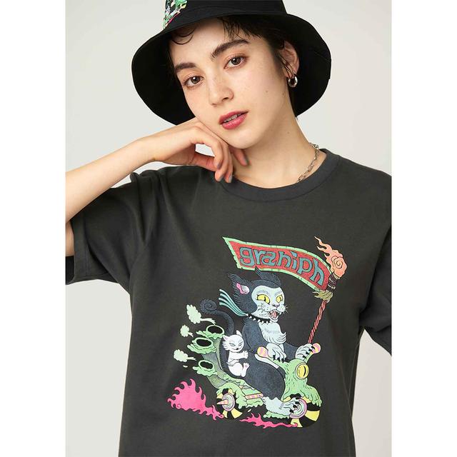 Tシャツ バイカーキャット（「グラニフ」×石黒亜矢子　コラボ商品）