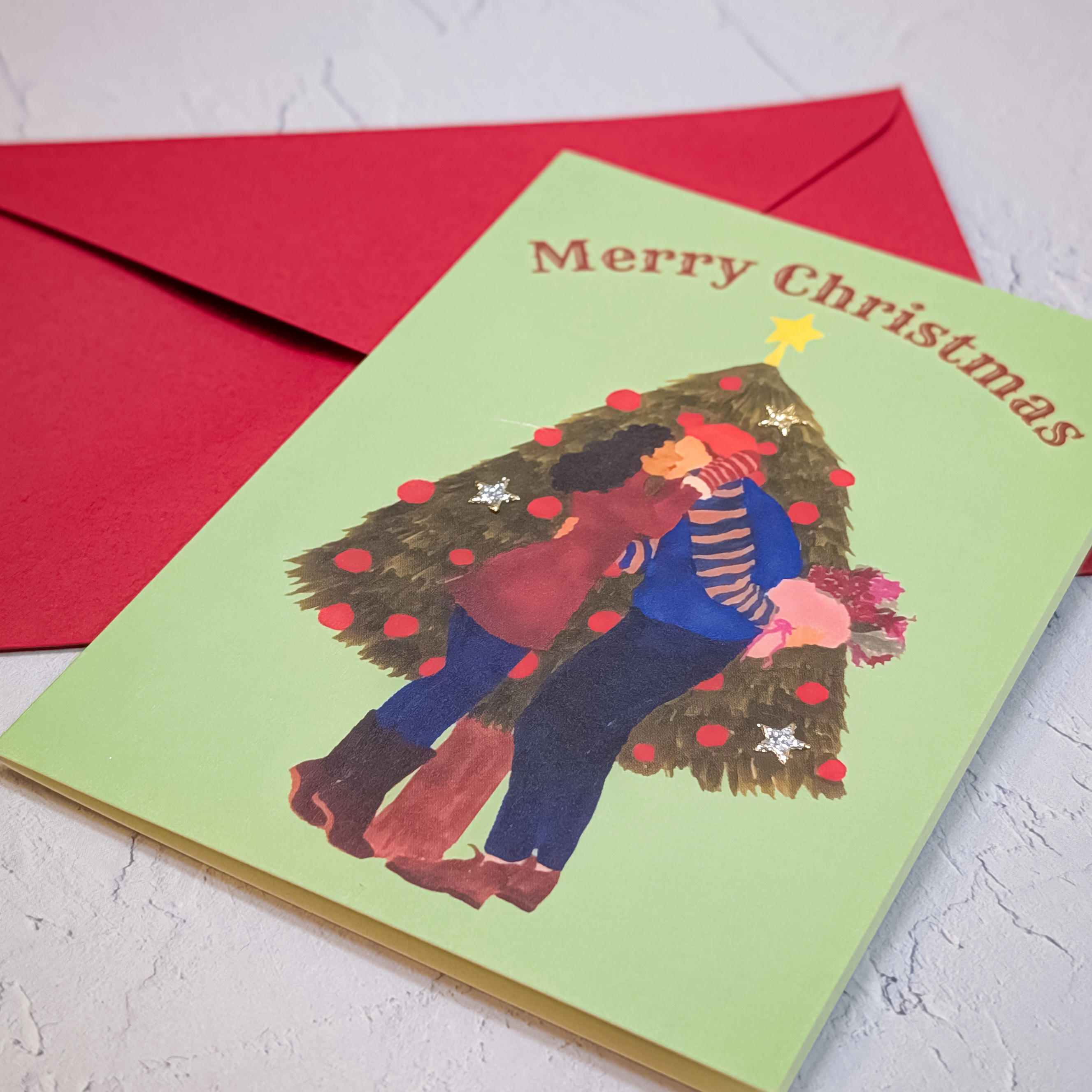 封筒つき 二つ折り Christmas Card【Christmas 2024】LITTLE FUNNY FACE HOLIDAY GIFT SHOP