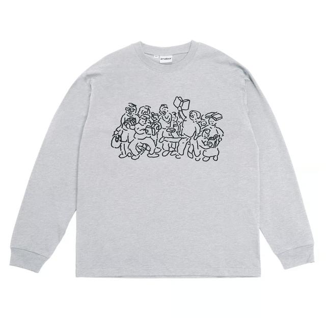 【サイズの選択可／Same Paper】Art Book Fair L/S Tee Feat. CW Moss [Grey]　長袖Tシャツ