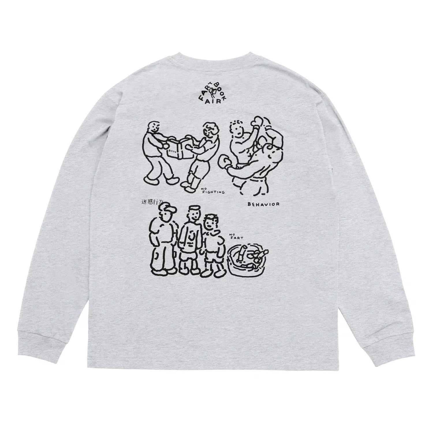 【サイズの選択可／Same Paper】Art Book Fair L/S Tee Feat. CW Moss [Grey]　長袖Tシャツ