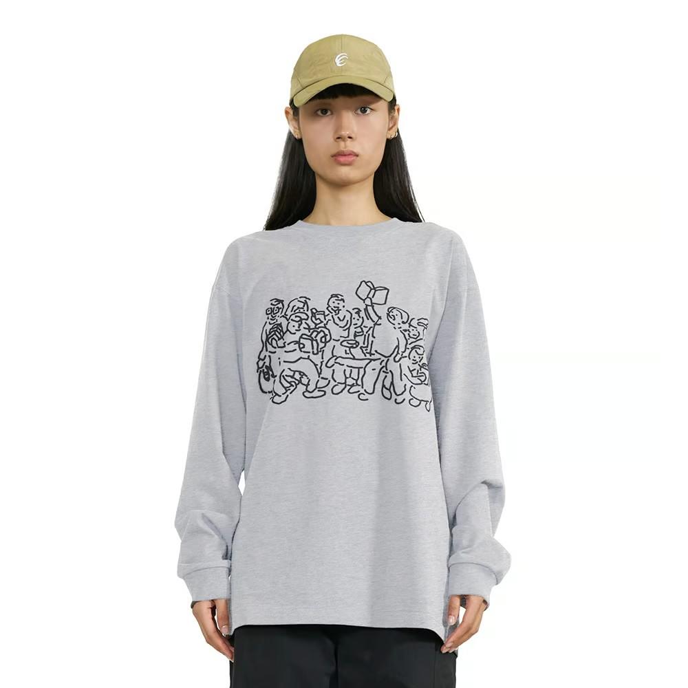 【サイズの選択可／Same Paper】Art Book Fair L/S Tee Feat. CW Moss [Grey]　長袖Tシャツ