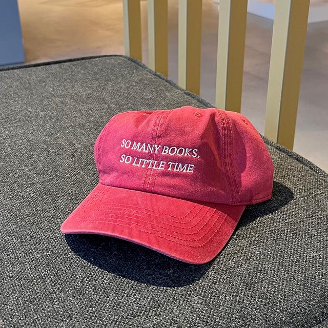 SO MANY BOOKS , SO LITTLE TIME EMB CAP（RED）