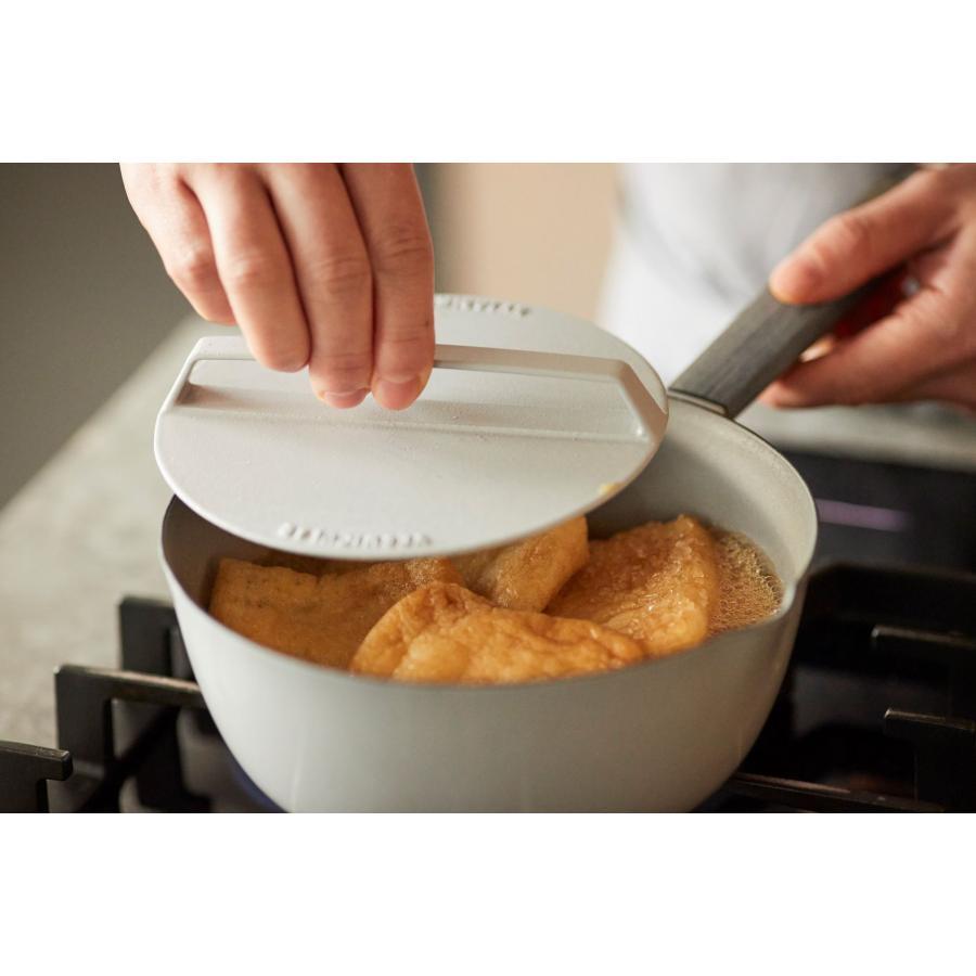 バーミキュラ (Vermicular) ドロップリッド 16cm オイスターグレー  雪平鍋