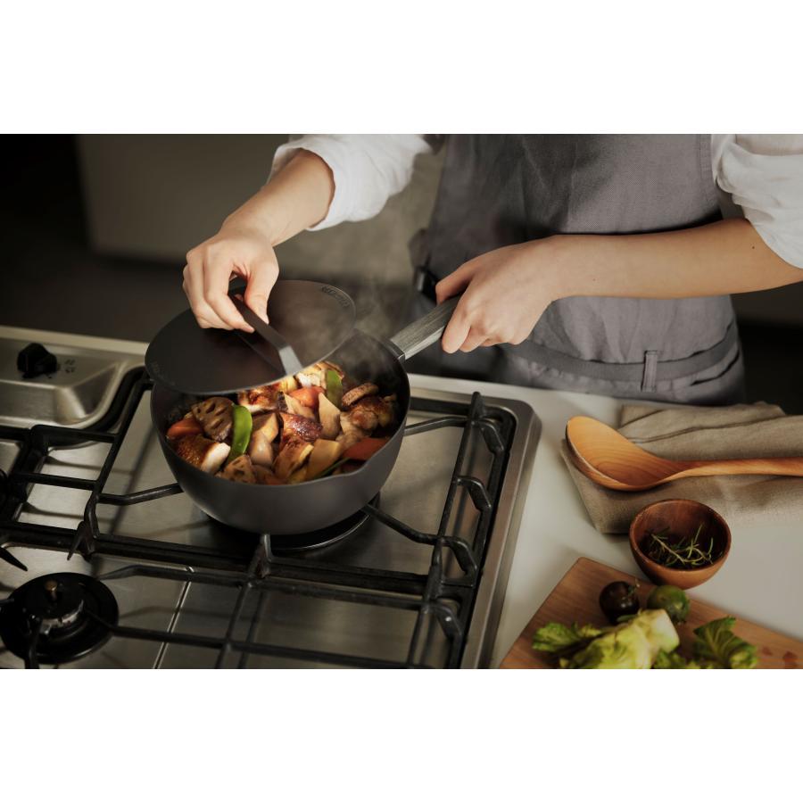 バーミキュラ (Vermicular) ドロップリッド 16cm オイスターグレー  雪平鍋