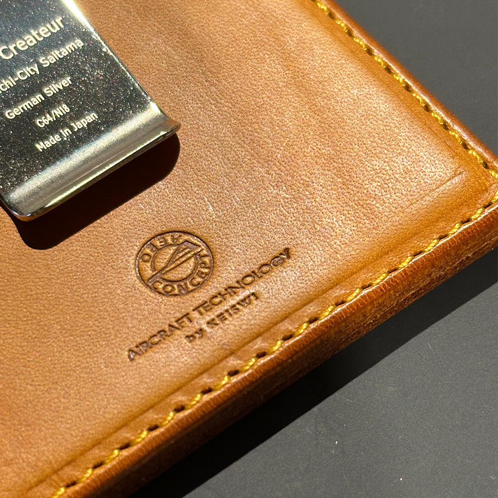 【エアロコンセプト】Phisique(マネークリップ）牛革｜イエロー