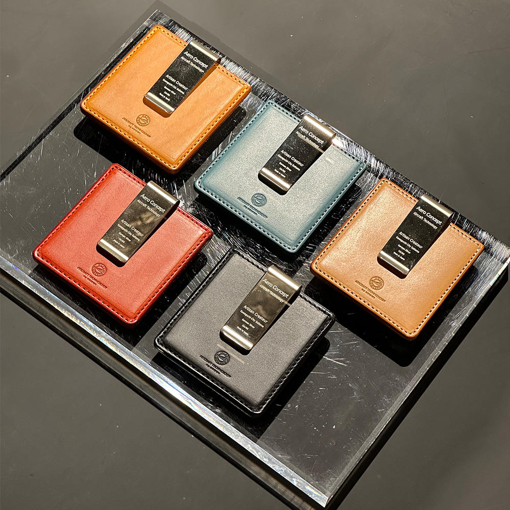 【エアロコンセプト】Phisique(マネークリップ）牛革｜イエロー