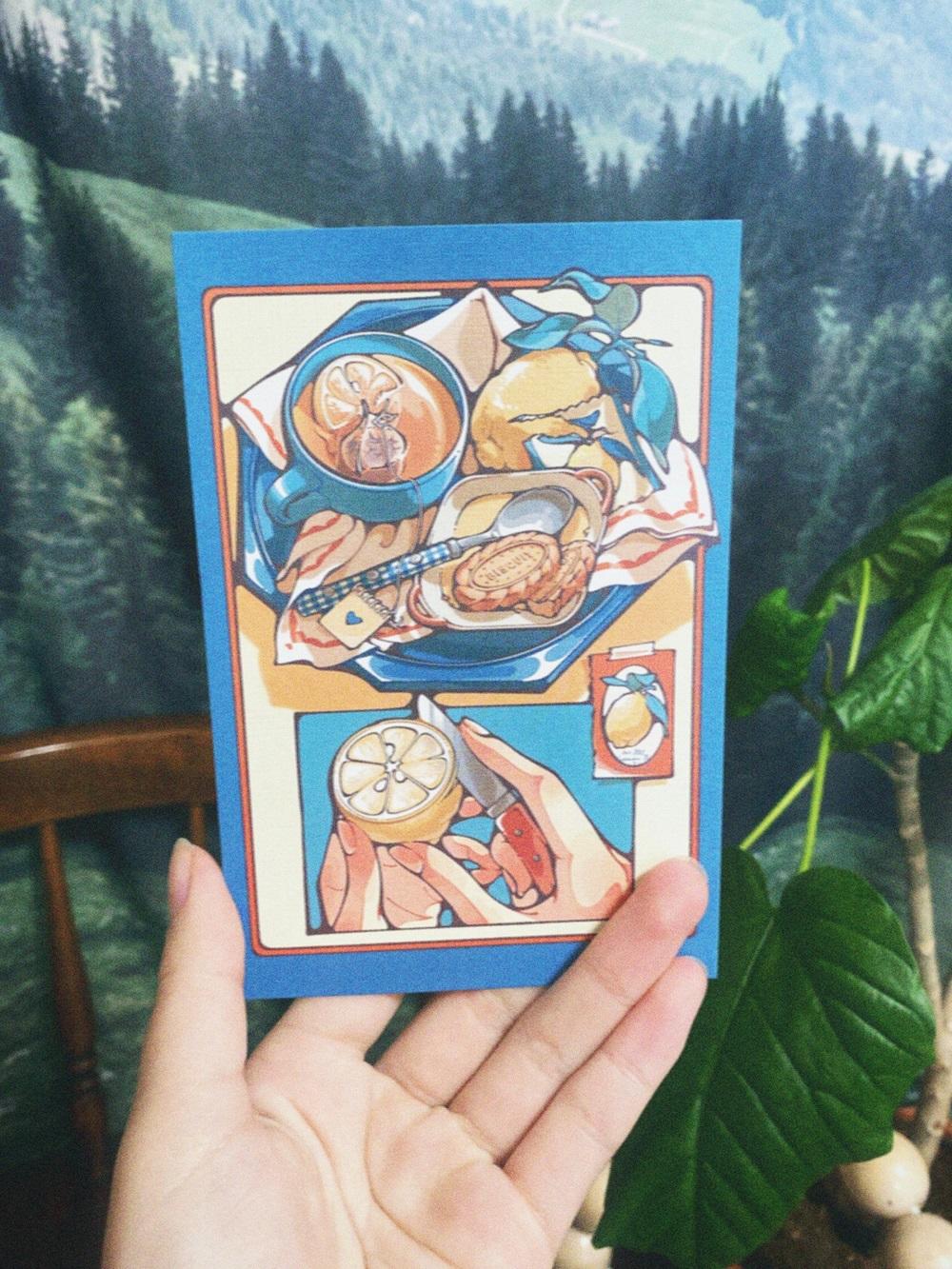 【IP】日菜乃 ポストカード3＿青とレモン