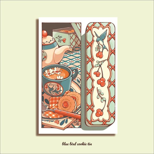 【IP】日菜乃 ポストカード9＿青い鳥のお菓子缶