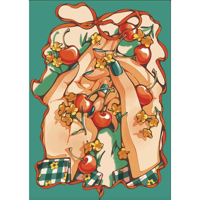 IP】日菜乃 リソグラフポスター4＿さくらんぼとお花とみどり -の商品