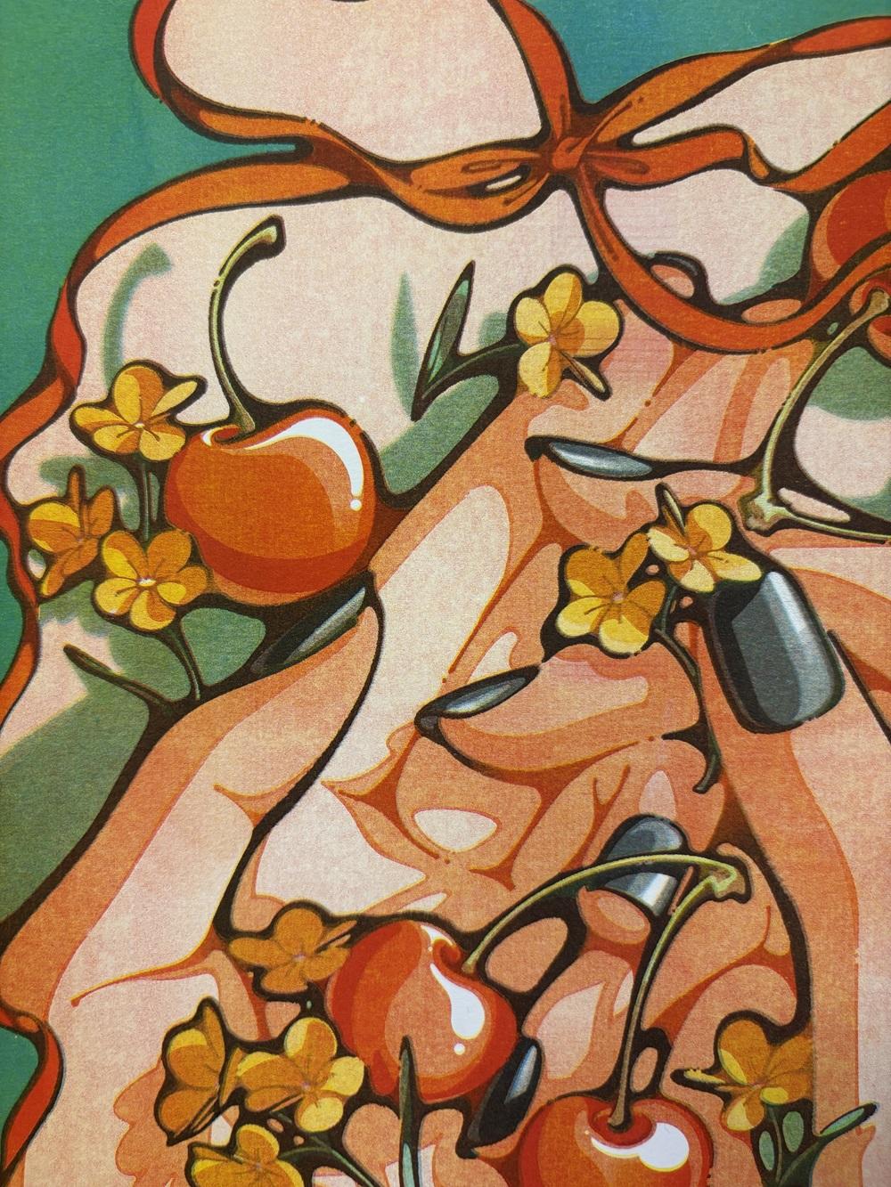 IP】日菜乃 リソグラフポスター4＿さくらんぼとお花とみどり -の商品