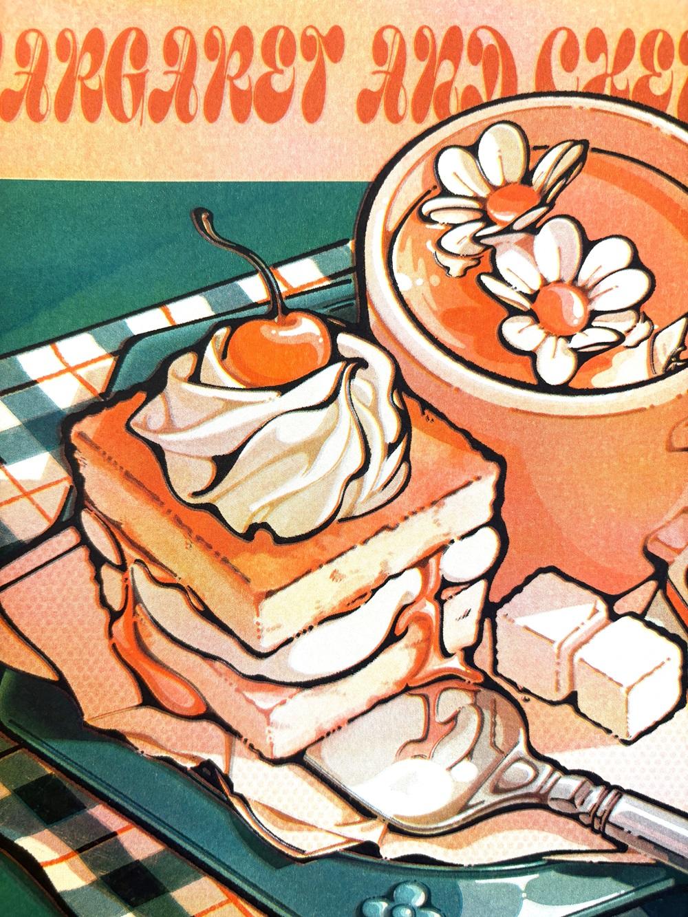 IP】日菜乃 リソグラフポスター9＿マーガレットとチェリーのケーキ -の