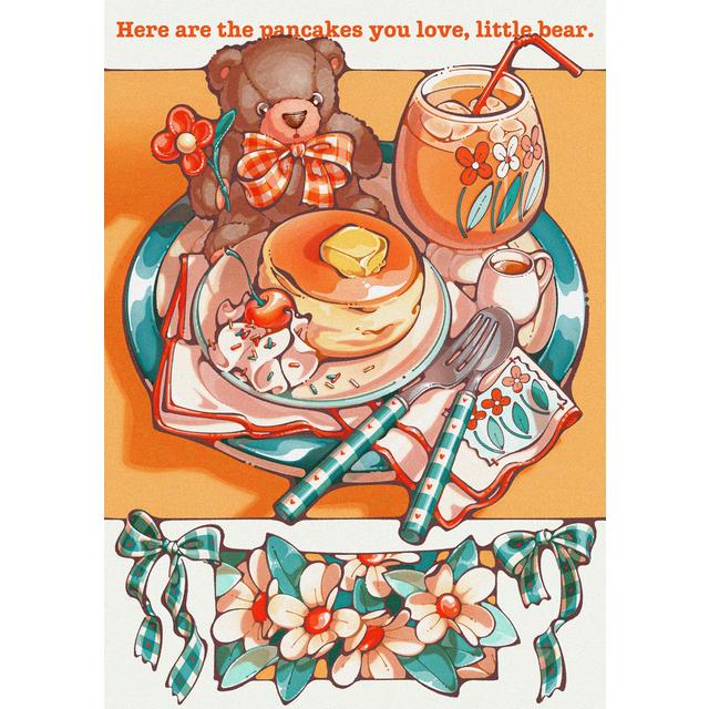 IP】日菜乃 リソグラフポスター15＿くまちゃんのホットケーキ -の商品