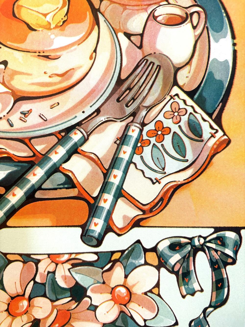 IP】日菜乃 リソグラフポスター15＿くまちゃんのホットケーキ -の商品