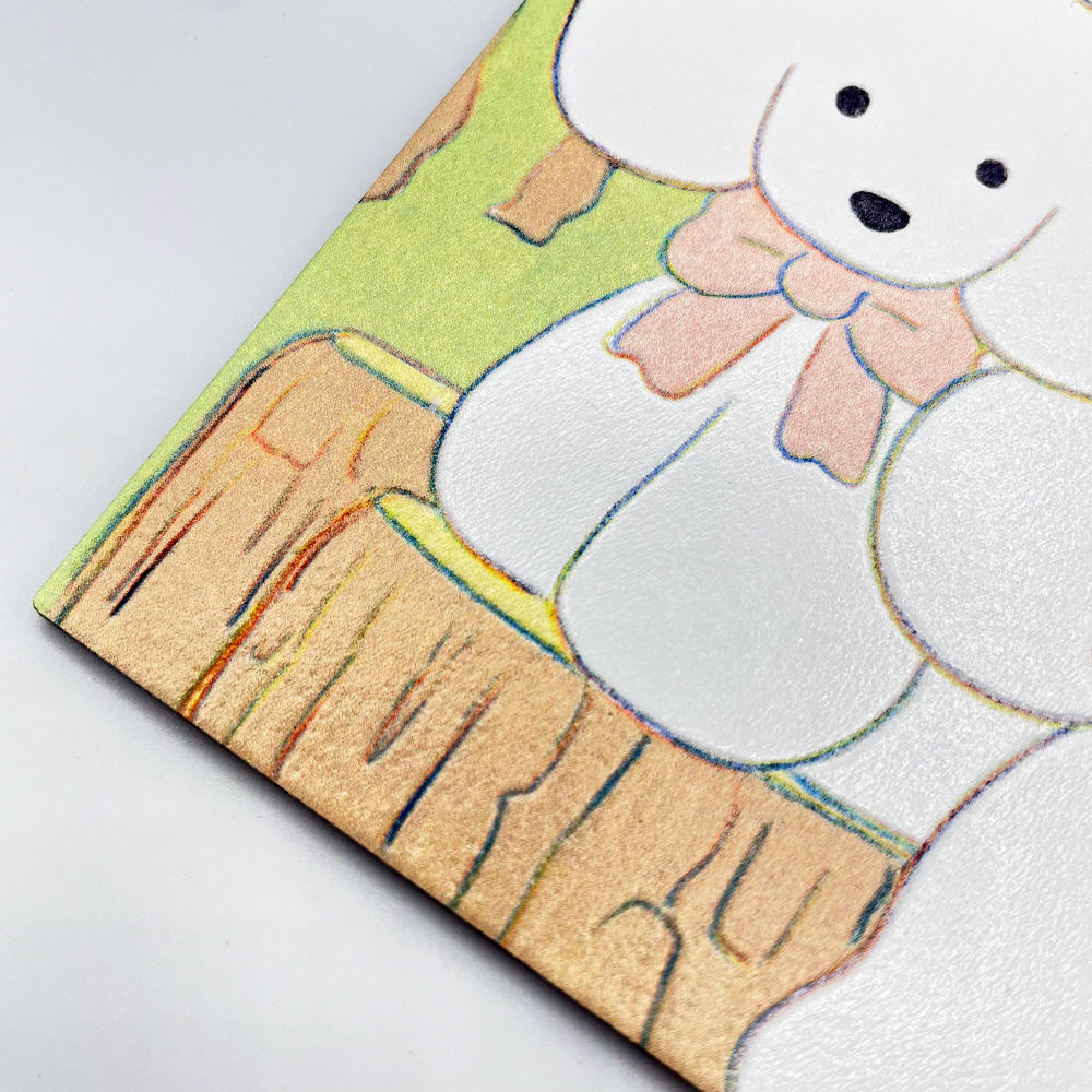 【IP】てらおかなつみ ウッドポストカード りんごの木と犬