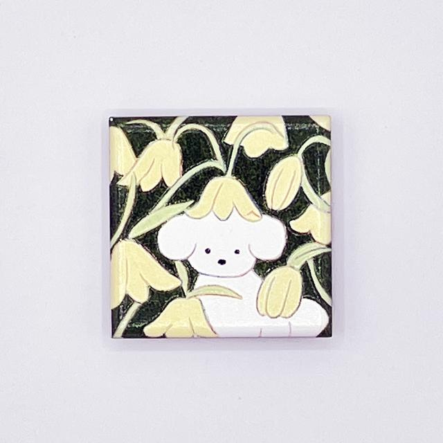 【IP】てらおかなつみ マグネット お花と犬