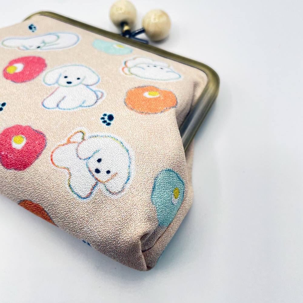 【IP】てらおかなつみ がま口ポーチ たくさんの子犬